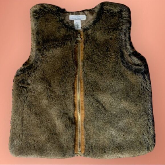 Faux Fur & Suede Zipper Vest with Satin lining - Picture 1 of 8